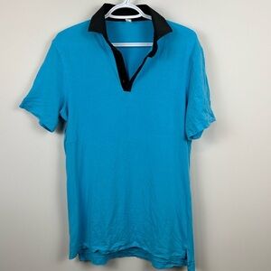 Lululemon Evolution Polo Shirt Mens Medium Light Blue